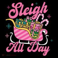 Pink Christmas Sleigh All Day Great Gift Ornament thumb 1