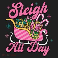Pink Christmas Sleigh All Day Great Gift Hat thumb 2