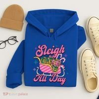 Pink Christmas Sleigh All Day Great Gift Hoodie thumb 4