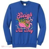 Pink Christmas Sleigh All Day Great Gift Sweatshirt thumb 0
