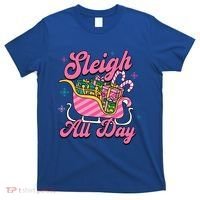 Pink Christmas Sleigh All Day Great Gift T-Shirt thumb 0