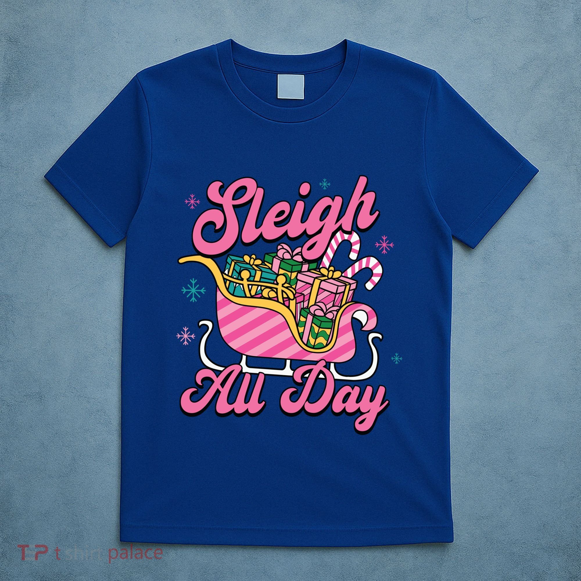 Pink Christmas Sleigh All Day Great Gift T-Shirt