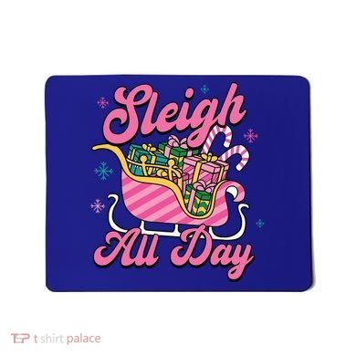 Pink Christmas Sleigh All Day Great Gift Mousepad