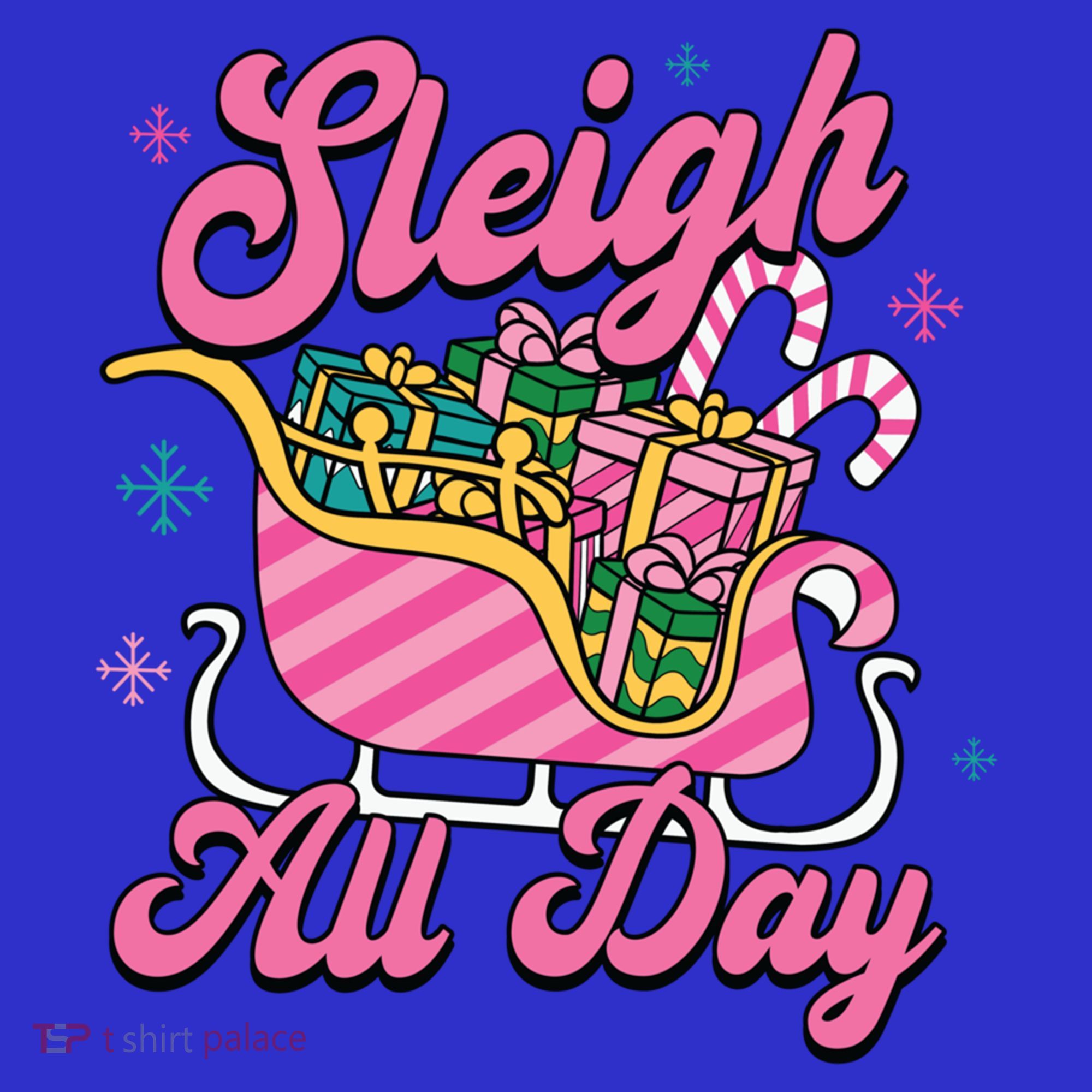 Pink Christmas Sleigh All Day Great Gift Tank Top