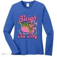 Pink Christmas Sleigh All Day Great Gift Women's Long Sleeve Shirt thumb 0