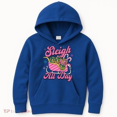 Pink Christmas Sleigh All Day Great Gift Kids Hoodie