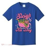 Pink Christmas Sleigh All Day Great Gift Kids T-Shirt thumb 0