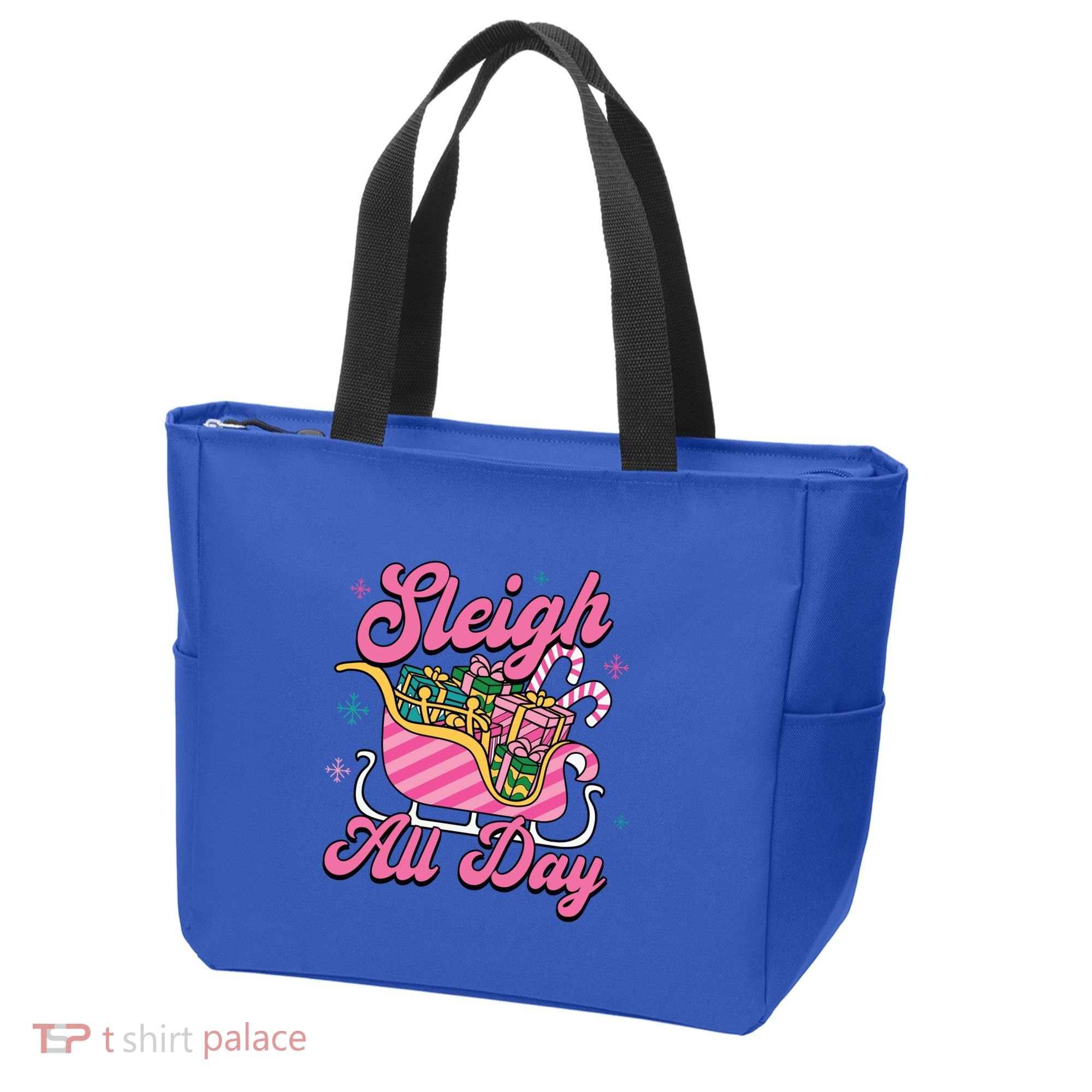 Pink Christmas Sleigh All Day Great Gift Tote Bag