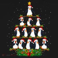 Penguin Christmas Tree Funny Penguin Lover Xmas USA-Made Doggie Bandana thumb 2