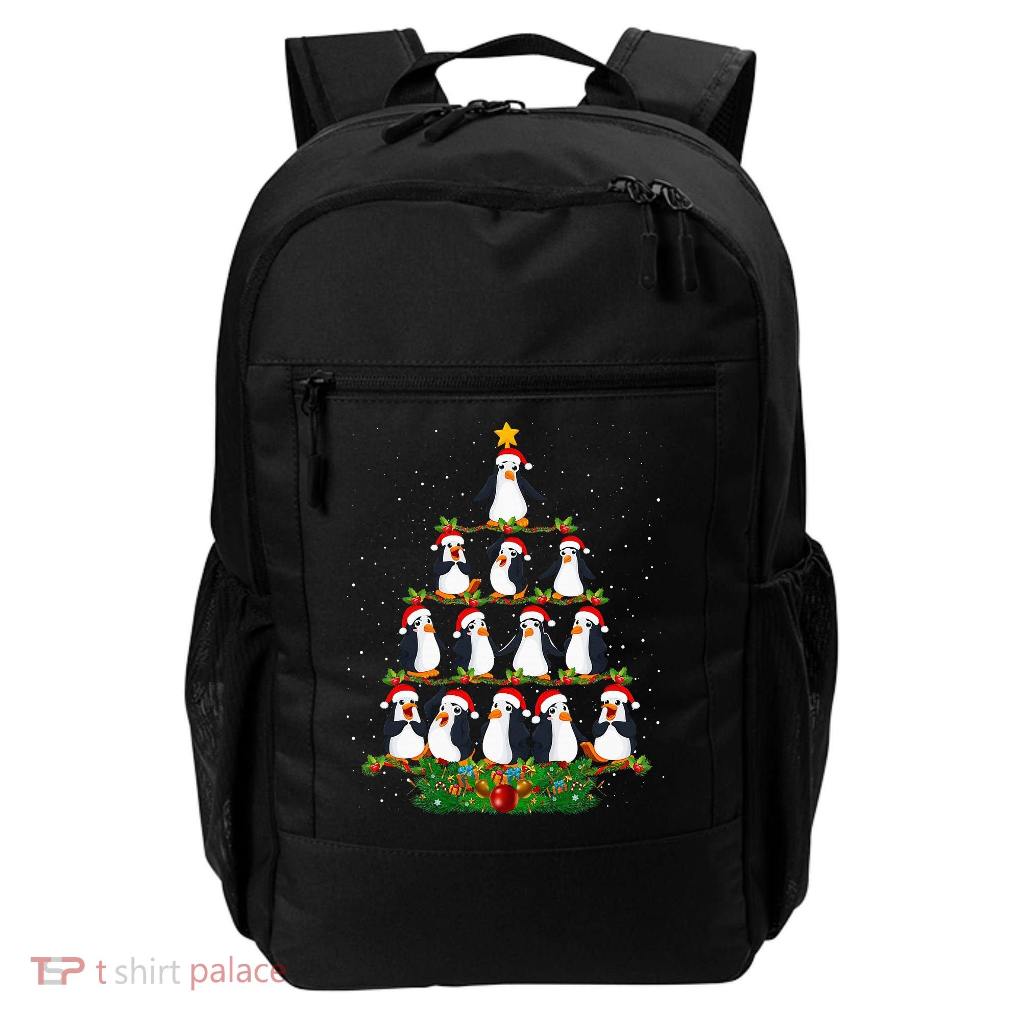 Penguin Christmas Tree Funny Penguin Lover Xmas Backpack