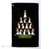 Penguin Christmas Tree Funny Penguin Lover Xmas Golf Towel thumb 0