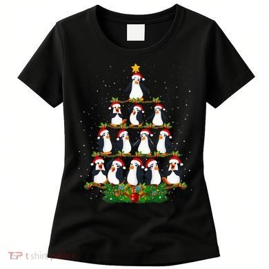 Penguin Christmas Tree Funny Penguin Lover Xmas Women's T-Shirt