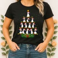 Penguin Christmas Tree Funny Penguin Lover Xmas Women's T-Shirt thumb 2