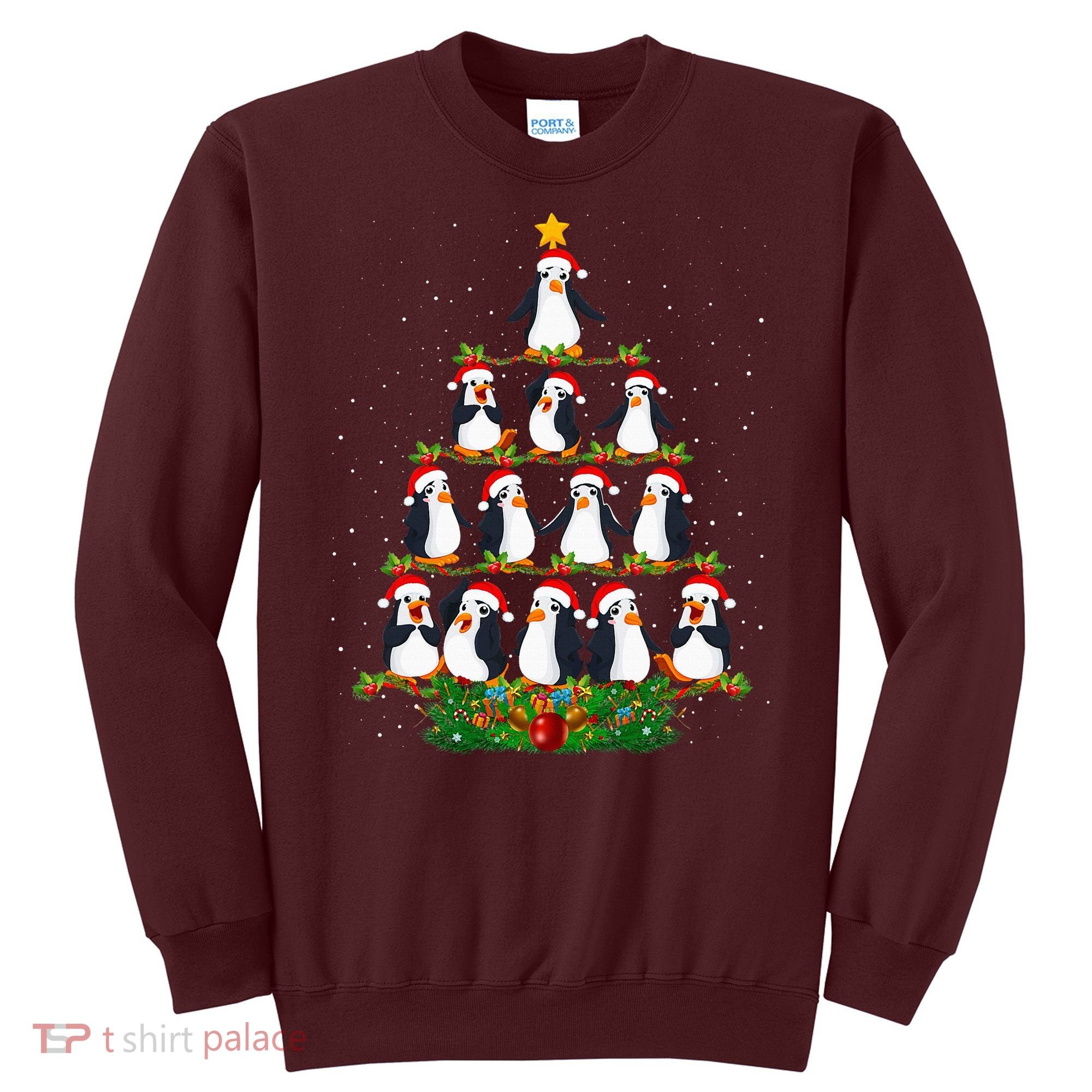 Penguin Christmas Tree Funny Penguin Lover Xmas Sweatshirt