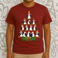 Penguin Christmas Tree Funny Penguin Lover Xmas T-Shirt thumb 3
