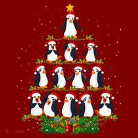 Penguin Christmas Tree Funny Penguin Lover Xmas Beanie thumb 2