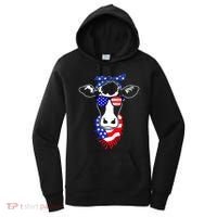 Patriot Cow Tee 4th Of July American Flag Farm Animals Meaningful Gift Women's Hoodie thumb 0