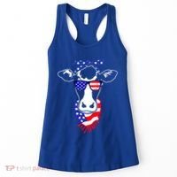 Patriot Cow Tee 4th Of July American Flag Farm Animals Meaningful Gift Women's Tank Top thumb 0