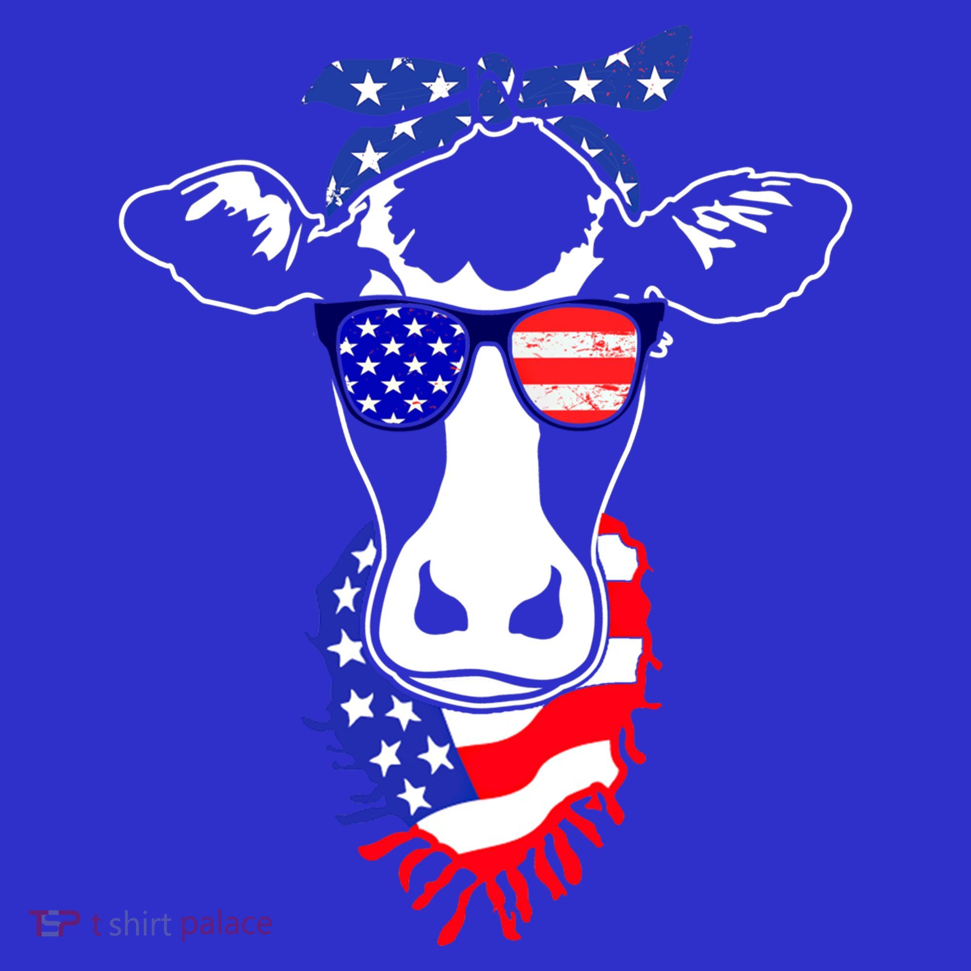 Patriot Cow Tee 4th Of July American Flag Farm Animals Meaningful Gift Women's Tank Top