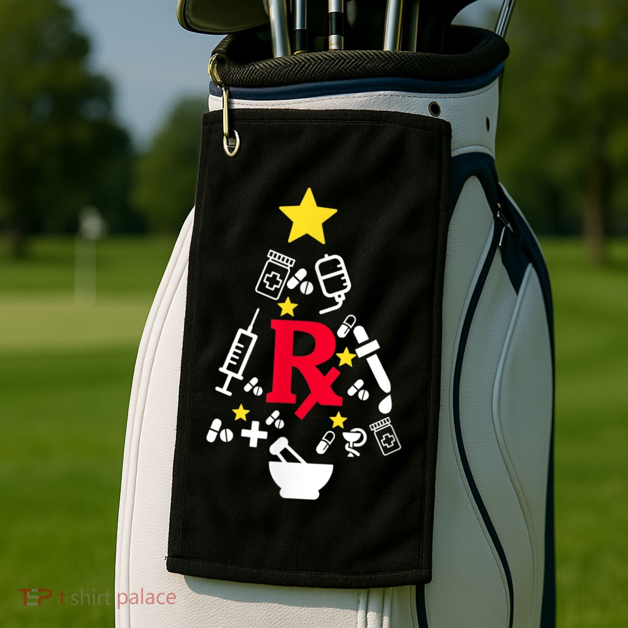 Pharmacy Christmas Tree Golf Towel
