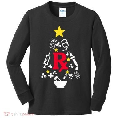 Pharmacy Christmas Tree Kids Long Sleeve Shirt