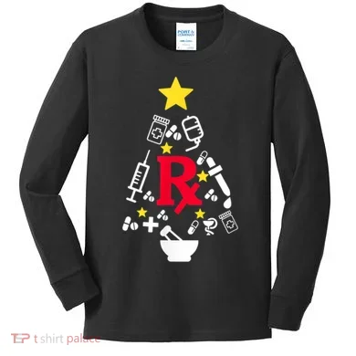 Pharmacy Christmas Tree Kids Long Sleeve Shirt