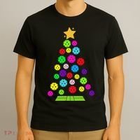 Pickleball Christmas Tree Santa Pickleball X Mas Lights T-Shirt thumb 3
