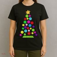 Pickleball Christmas Tree Santa Pickleball X Mas Lights T-Shirt thumb 4