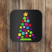 Pickleball Christmas Tree Santa Pickleball X Mas Lights Coaster thumb 0