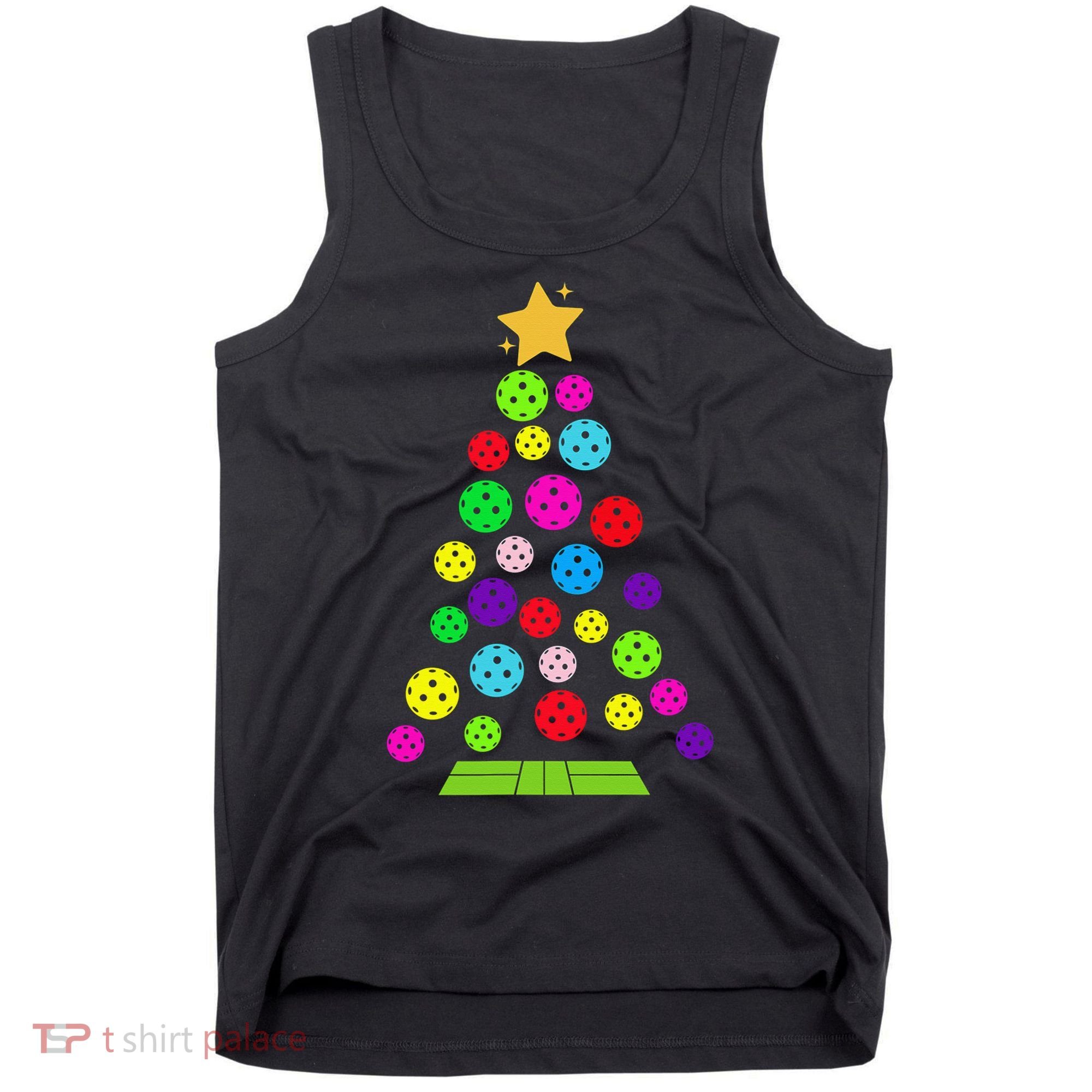 Pickleball Christmas Tree Santa Pickleball X Mas Lights Tank Top