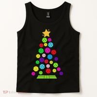 Pickleball Christmas Tree Santa Pickleball X Mas Lights Tank Top thumb 2