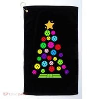Pickleball Christmas Tree Santa Pickleball X Mas Lights Golf Towel thumb 0