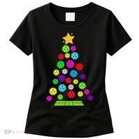 Pickleball Christmas Tree Santa Pickleball X Mas Lights Women's T-Shirt thumb 0