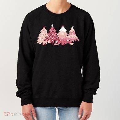 Pink Christmas Tree Holiday Women's Sweatshirt