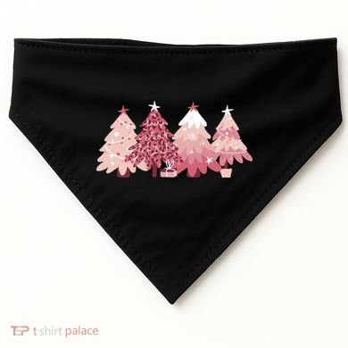 Pink Christmas Tree Holiday USA-Made Doggie Bandana