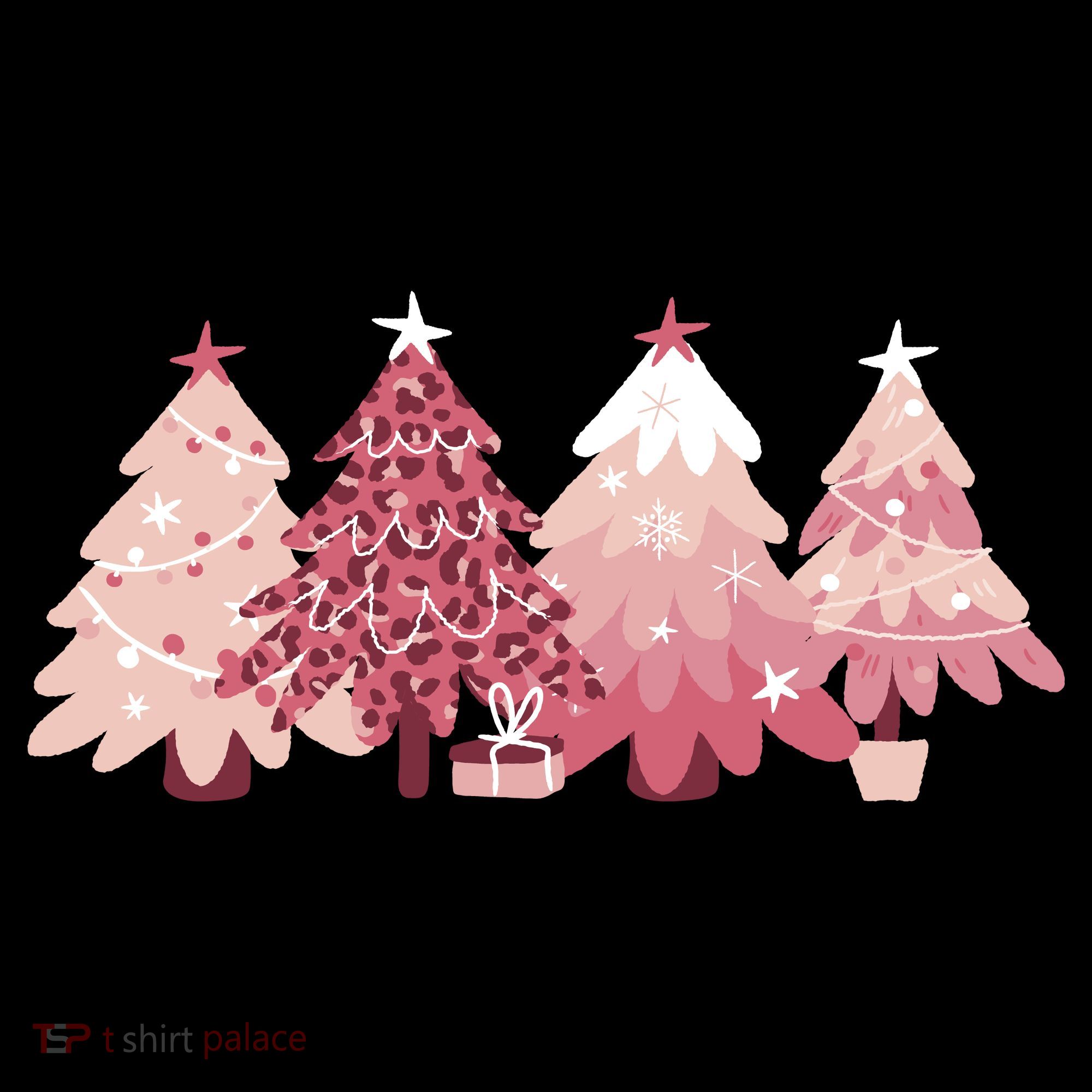 Pink Christmas Tree Holiday Apron