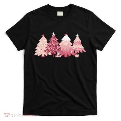 Pink Christmas Tree Holiday T-Shirt