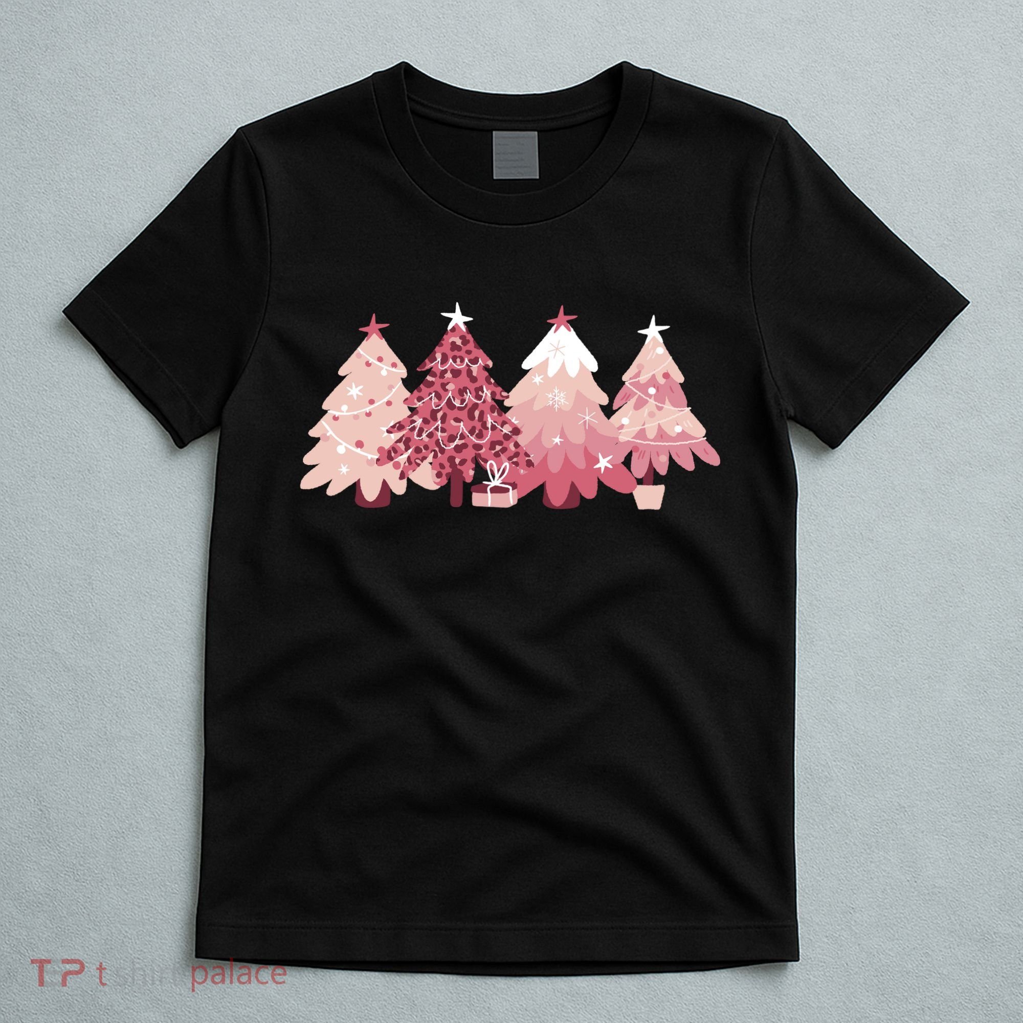 Pink Christmas Tree Holiday T-Shirt