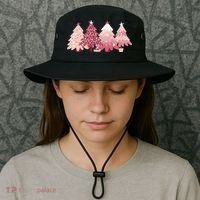 Pink Christmas Tree Holiday Bucket Hat thumb 3