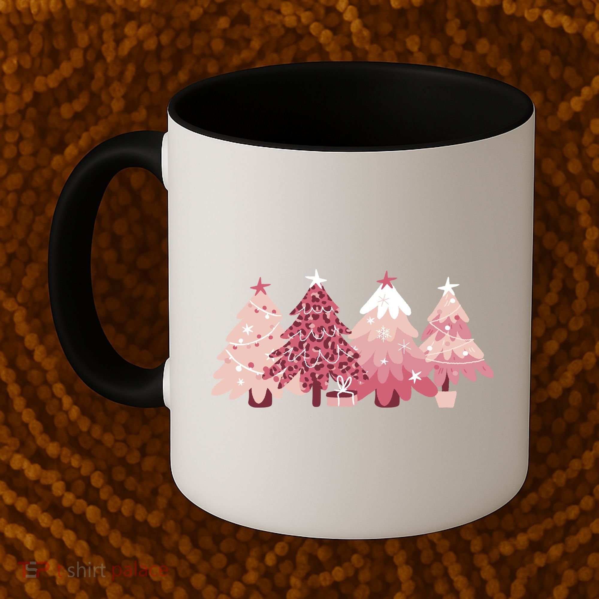 Pink Christmas Tree Holiday Coffee Mug