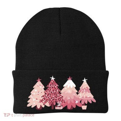 Pink Christmas Tree Holiday Beanie