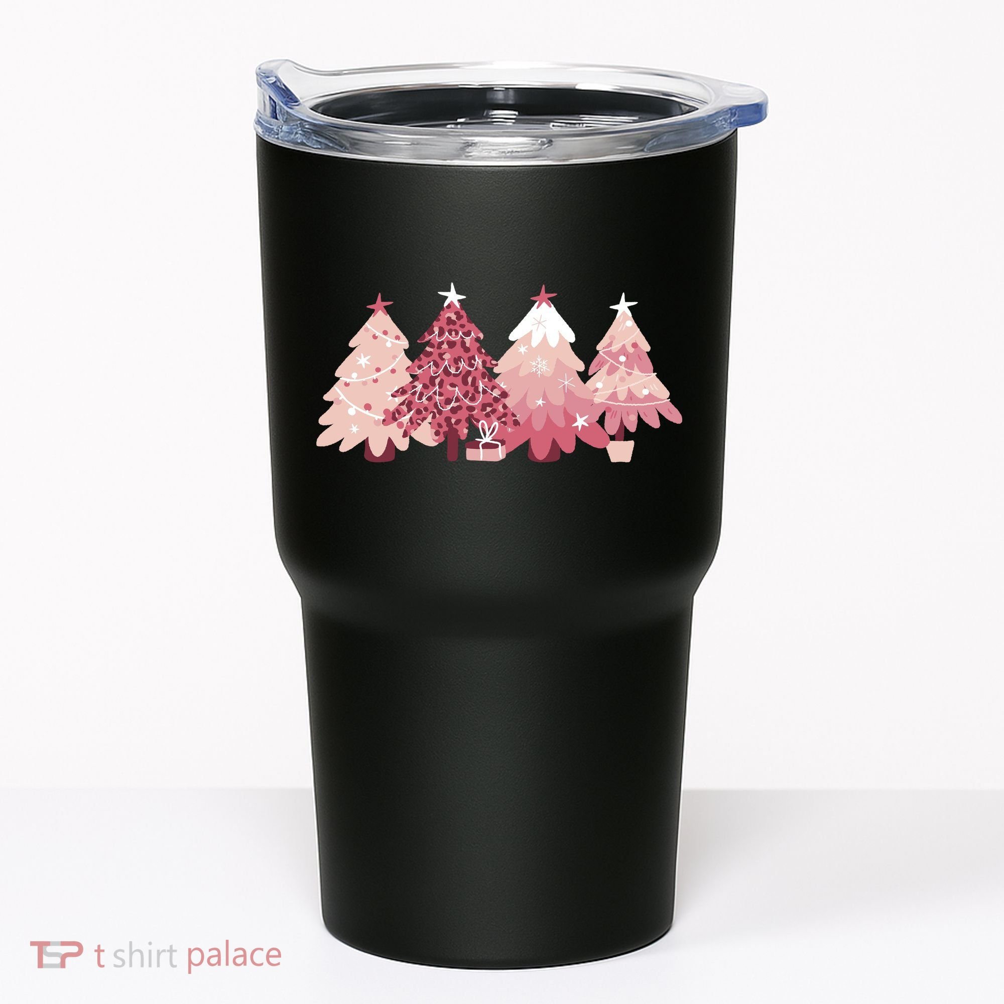 Pink Christmas Tree Holiday Tumbler