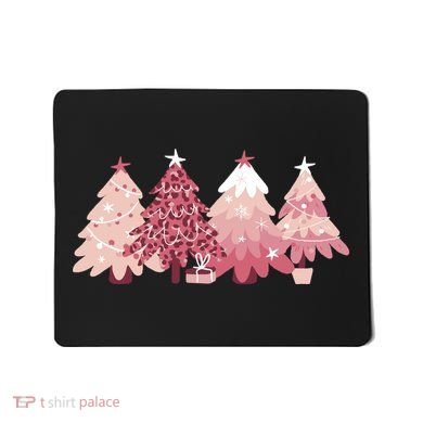 Pink Christmas Tree Holiday Mousepad
