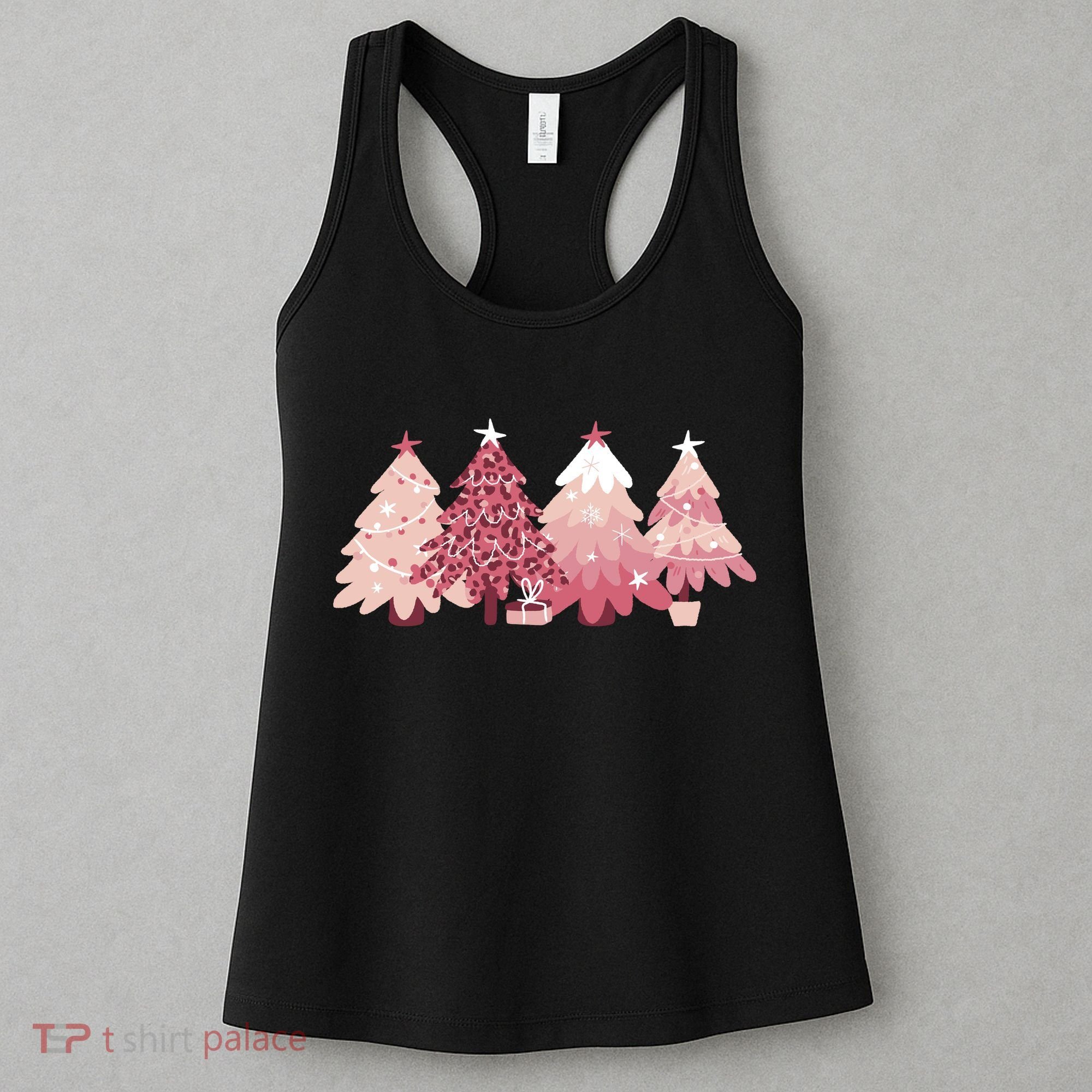 Pink Christmas Tree Holiday Women's Tank Top