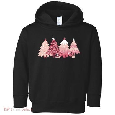 Pink Christmas Tree Holiday Toddler Hoodie