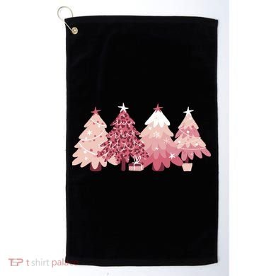 Pink Christmas Tree Holiday Golf Towel