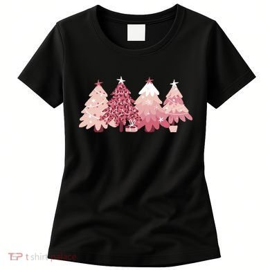 Pink Christmas Tree Holiday Women's T-Shirt