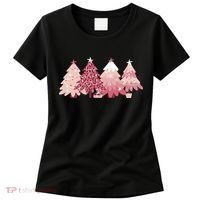 Pink Christmas Tree Holiday Women's T-Shirt thumb 0