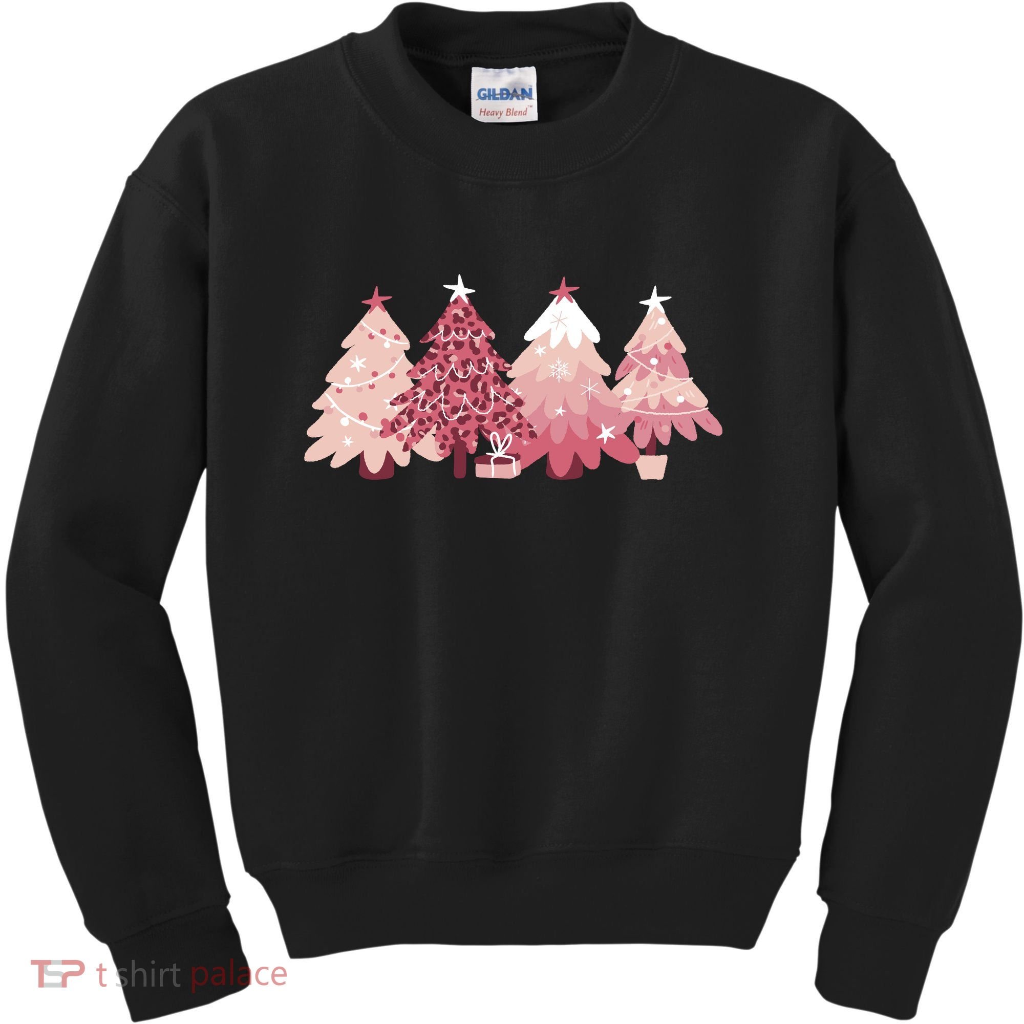 Pink Christmas Tree Holiday Kids Sweatshirt