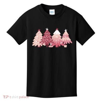 Pink Christmas Tree Holiday Kids T-Shirt